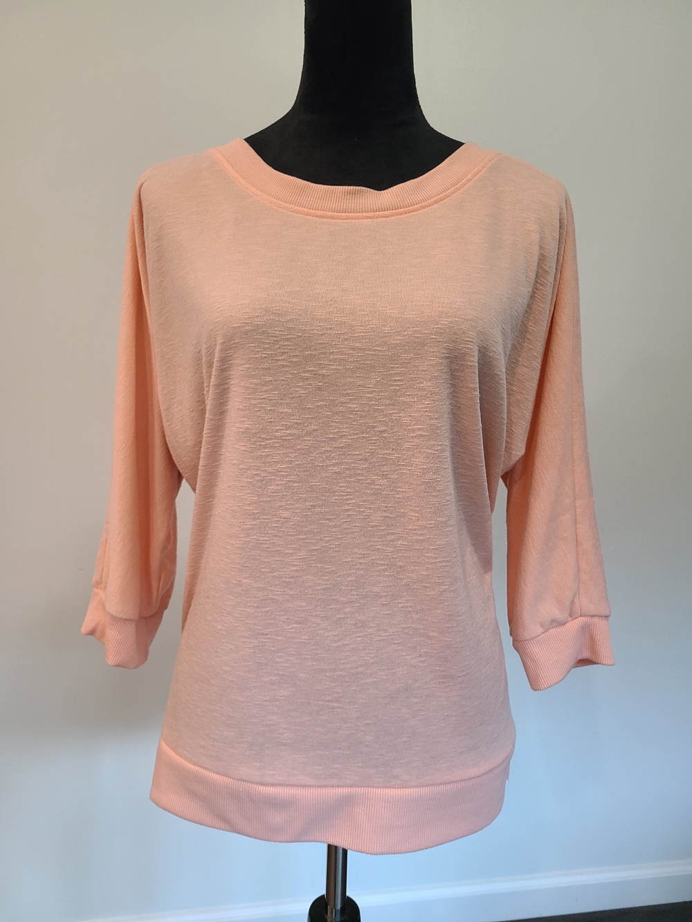 Relaxed Peach Boatneck Pullover Sweatshirt
